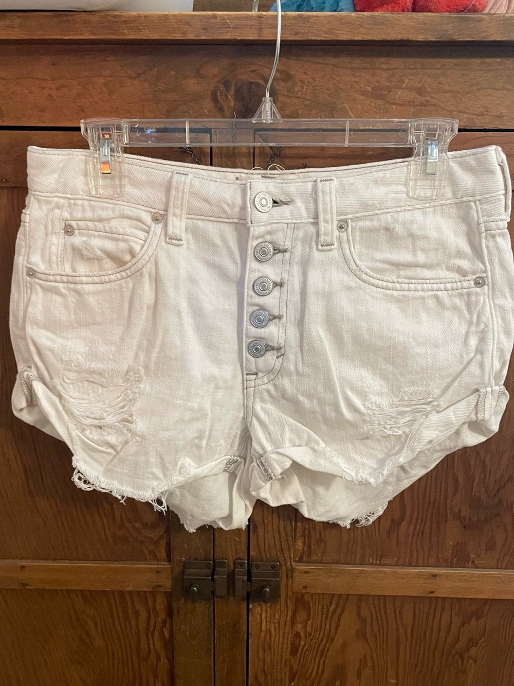 Free People distressed Jean shorts